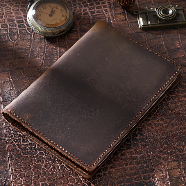 Vintage Genuine Leather Passport Case Men Travel Wallet Document
