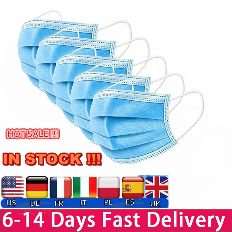 

Anti-Pollution 3 Layers Mask dust protection Face Masks Disposable Dust Filter Safety Mask Proof Flu Earloop Face Masks