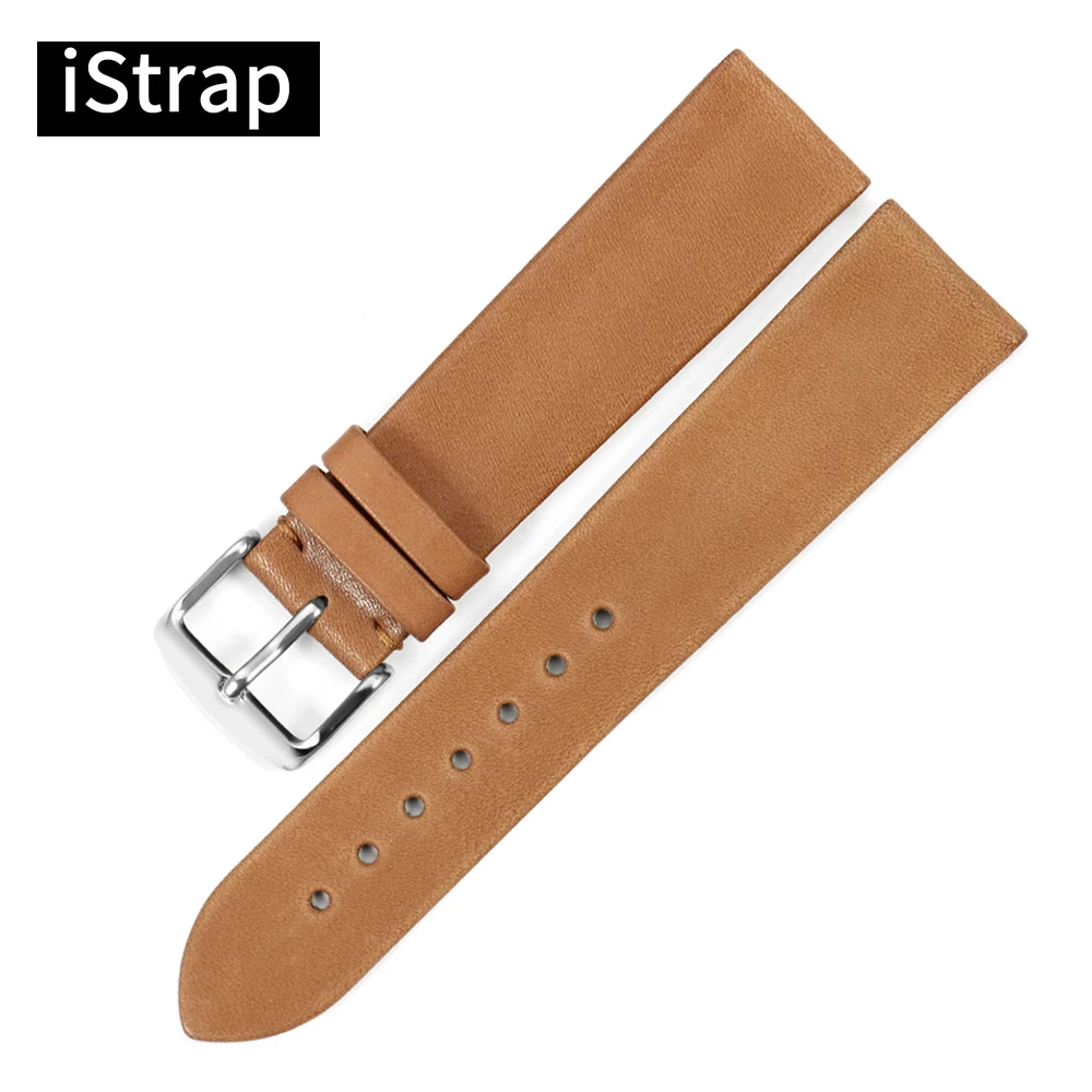 Ремешок iStrap 18 мм 19 20 22 из натуральной телячьей кожи ремешок стали с розовой