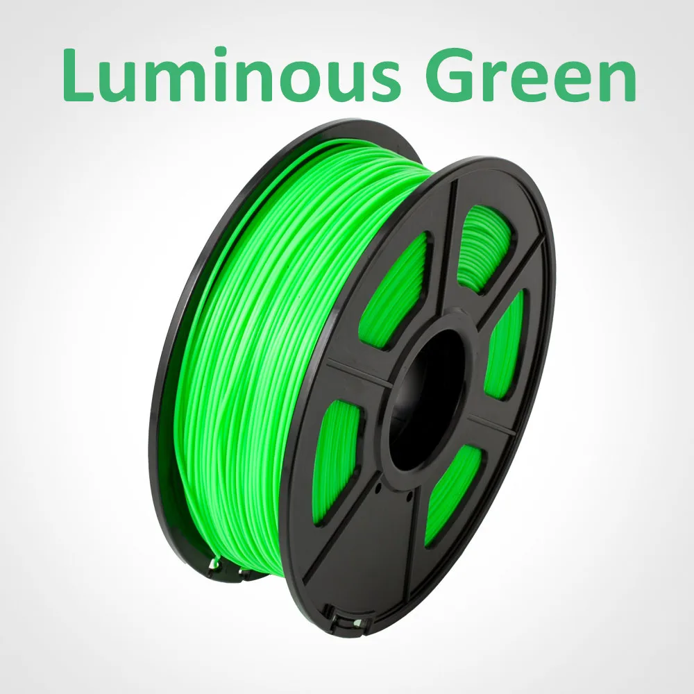 PLA1.75LuminousGreen PLA нить 1,75 мм 3,00 мм 1 кг 2,2 фунтов светящаяся 6 цветов пластиковая Смола 3d принтер оригинальная сублимационная продукция Sunlu печать - Цвет: PLA1.75LuminousGreen