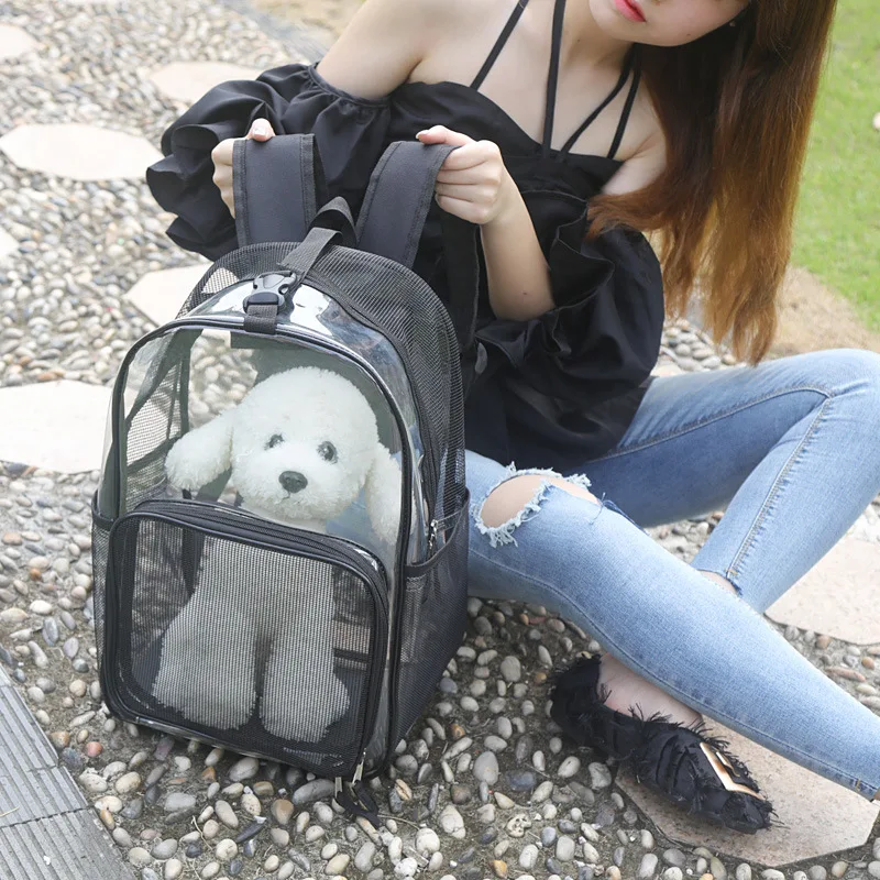 Переноска для собак, кошек, для путешествий на открытом воздухе, переносная сумка-рюкзак с двойным плечом, Сетчатая Сумка, товары для щенков, съемный