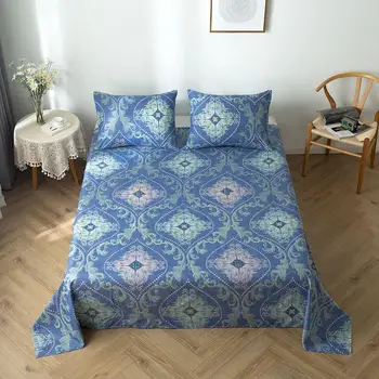 

1 Pc Bed Sheet Blue Color Sheets Size Double For Linens Bed Flat Single/Queen/King Bed Bed