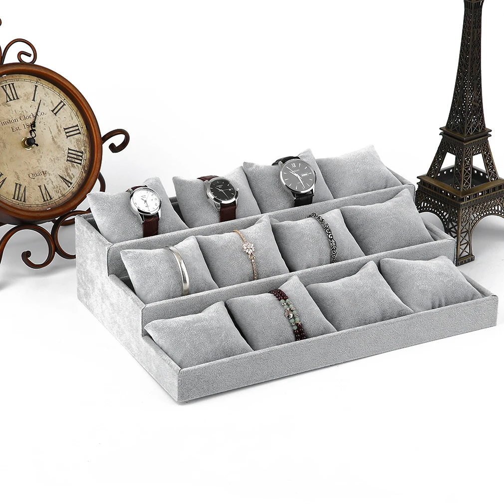 

Jewelry Box Organizer Display Holder Stand Watch Bracelet Bangle Storage Container Boxes Showcase Display Stand