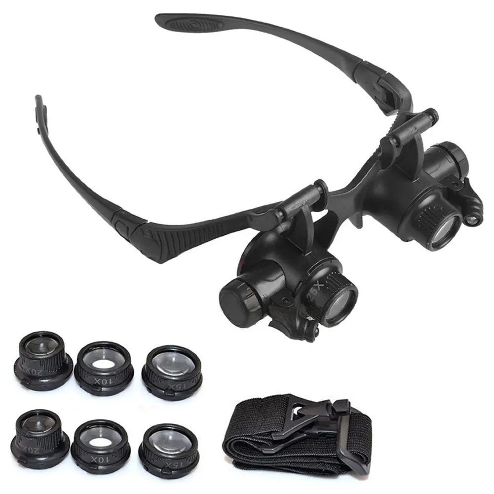 

Magnifier Magnifying Eye Glasses Loupe Lens Jeweler Watch Repair LED Light