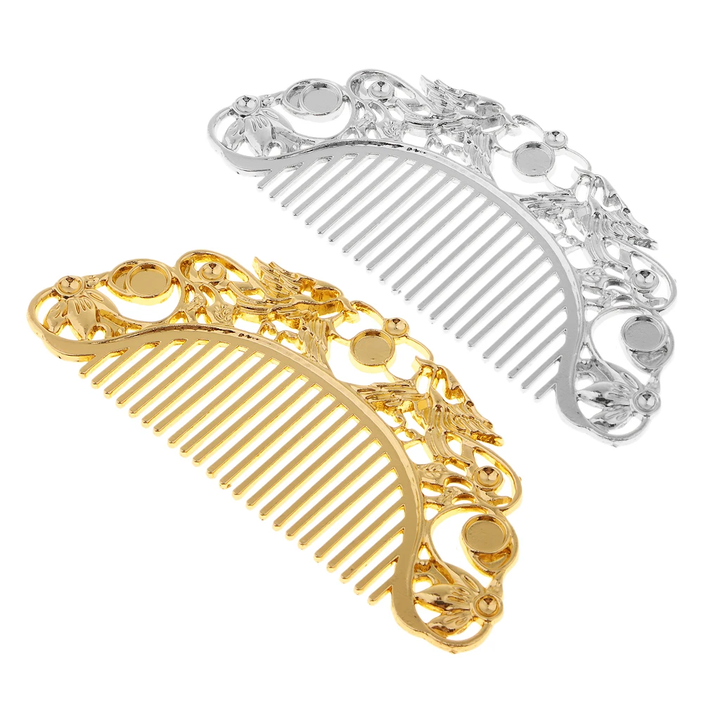 silver color Golden Color Round Cabochon Bezels Blank Hair Side Comb Cabochon Clip Hair Pin Clip Barrette Blanks Hairpin Findings