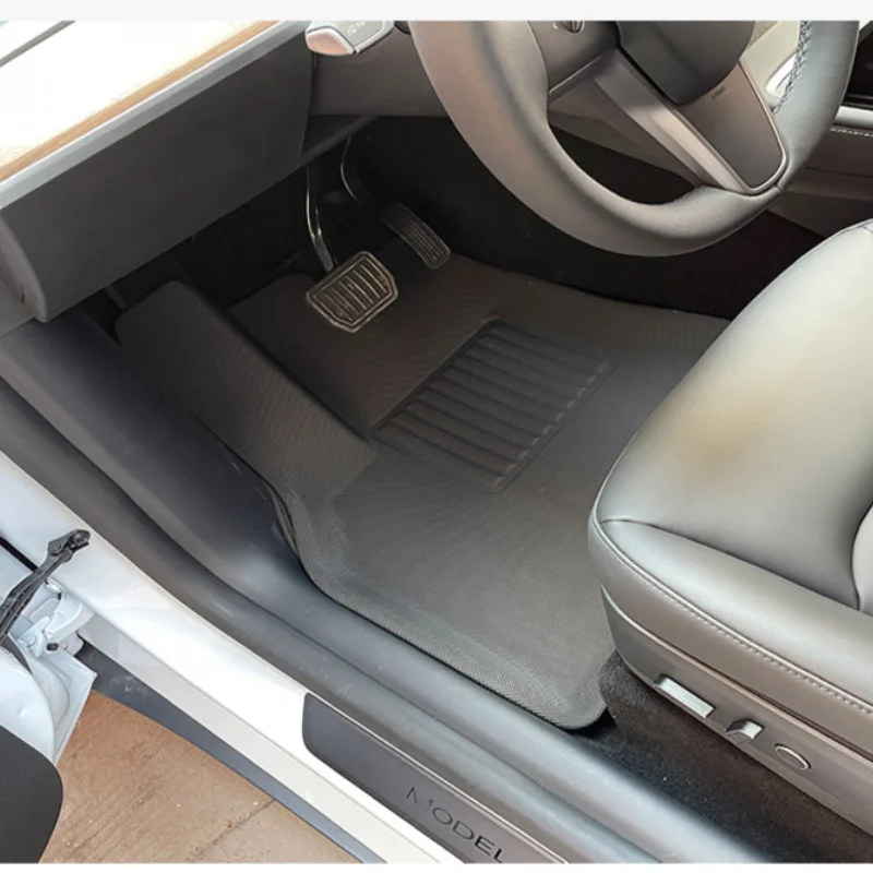 Full Surrounded Special Foot Pad Floor Mats Cover Waterproof Non-slip TPE XPE Modified For Tesla Model Y -
