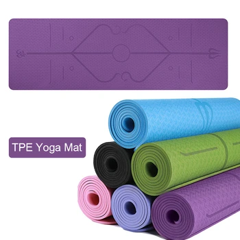 

Yoga Mat 1830*610*6mm TPE Yoga Mats Position Line Non Slip Mat Yoga Beginner Environmental Fitness Gymnastics Mats Exercise Mat