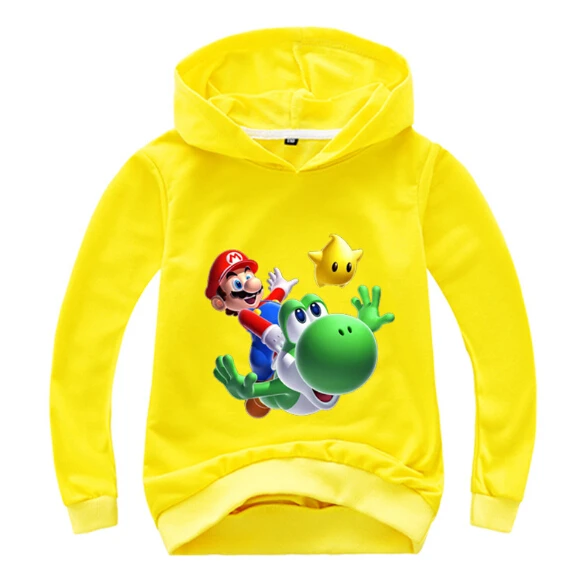 Детские толстовки с капюшоном «Super Mario Bros»; модные повседневные хлопковые толстовки для мальчиков и девочек; топы; детский пуловер; спортивная одежда; топы; подарок для детей - Цвет: color at picture