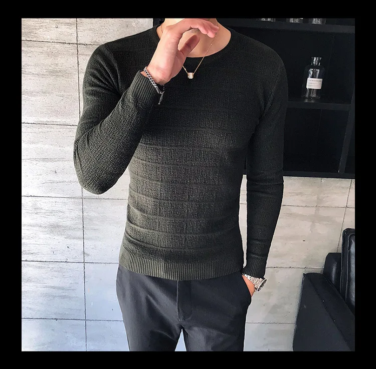 Свитер Kerst, Pull Chemise Homme, свитер, Повседневный, мужской, Одноцветный, вязанный, рубашки, свитер для отдыха, топ, Pull Homme, Sueteres Hombre, Cafarena