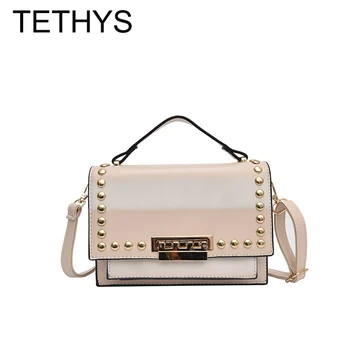 

TETHYS Luxury Handbags Women Bags Designer Famous Brand Crossbody Bag for Women High Quality Rivet Shoulder Bag Ladies Hand Bags
