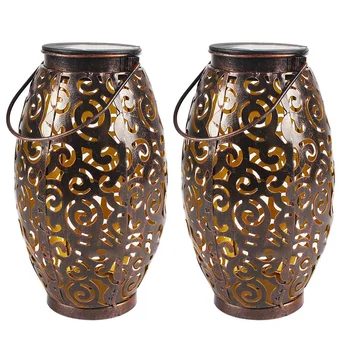 

Solar Lanterns Outdoor Hanging, 2 Pack Solar Lights Outdoor Decorative, Cylinder Night Light Tree Lanterns