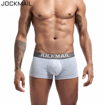 

JOCKMAIL 2019 NEW brand men boxer cotton sexy men underwear mens underpants male panties shorts U convex pouch for gay White