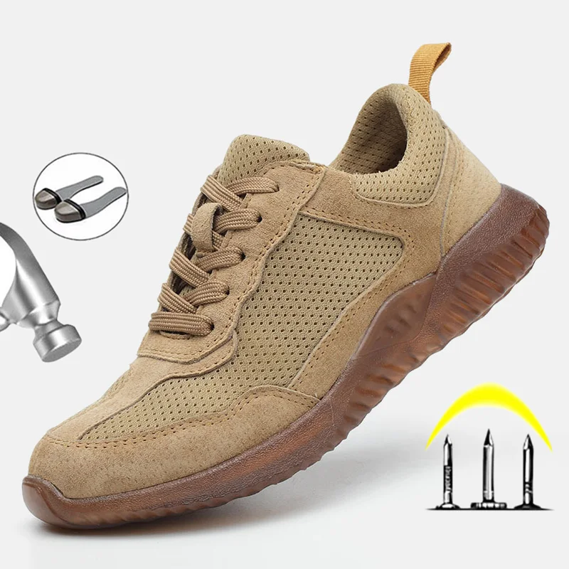 Yuxiang Leather Men Work Shoes Cap Toe Steel Boots Anti-Smashing Safety Boot Indestructible Mans Footwear | Обувь
