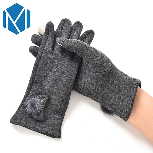 mirco velvet grey Лидер продаж, вязаные перчатки для женщин, мужчин, детей, толстые теплые зимние варежки на полный палец, женские тянущиеся вязаные однотонные шерстяные перчатки - Цвет: mirco velvet grey