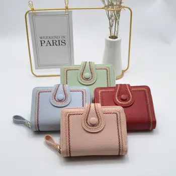 

Ladies Leather Purse Woman For Coin Female Holder Zipper Small 2020 Wallets Fashion