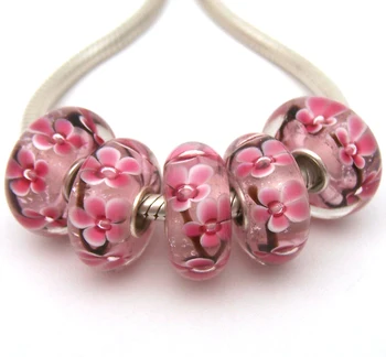 

JGWGT 798 5X 100% Authenticity S925 Sterling Silver Beads Murano Glass beads Fit European Charms Bracelet diy jewelry Lampwork