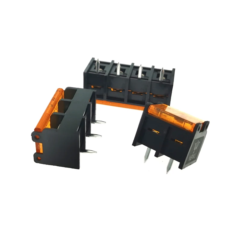30Pcs 피치 9.5mm 배리어 스크류 PCB 터미널 블록 스트레이트 핀 2/3/4/5/6/7/8/P Morsettiera 커넥터 (커버 포함) 46S-B 20A