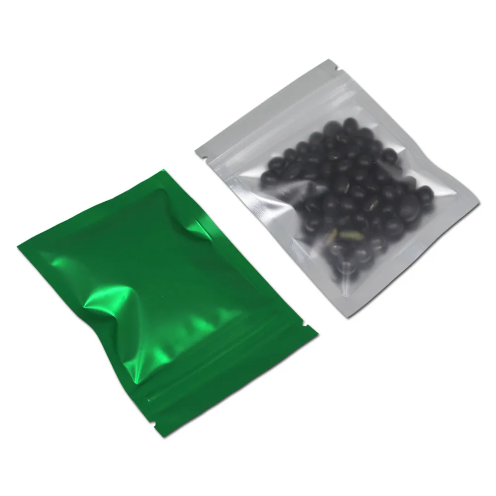 150 шт./лот 7,5x10 см почтовый замок Ювелирная игрушка упаковочная сумка плоская майларовая фольга Передняя прозрачная пластиковая молния пакеты Алюминиевая фольга сумка - Цвет: Green