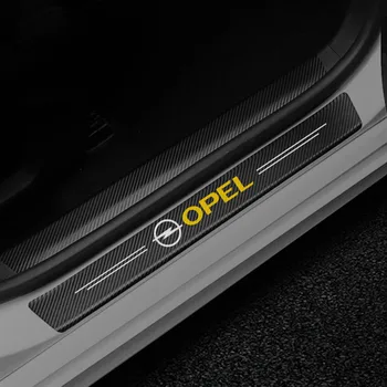 

4PCS Car Styling Carbon Fiber Door Sill Protector Stickers For Opel Astra H G J Insignia Mokka Zafira Corsa Vectra C D Antara