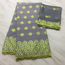 Мягкая африканская кружевная ткань швейцарский хлопок набор в швейцарской ткань атику с вышивкой и камнями PL03