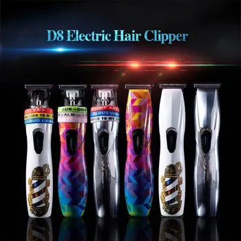 

6 Types Barbershop Rechargeable Hair Trimmer Hair Clipper D8 Electric Hair Clipper Machine 110-240V Professional Barber Tools