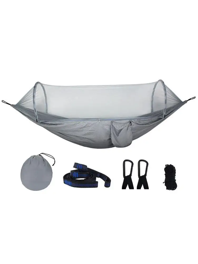 Быстрооткрытый Сверхлегкий москитная сетка парашют гамак с анти-комаров укусов для наружного кемпинга палатка с использованием качели спальный 4