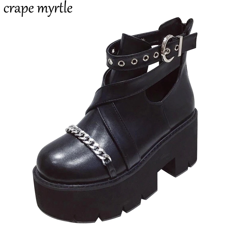 women low heel boots platform shoes 