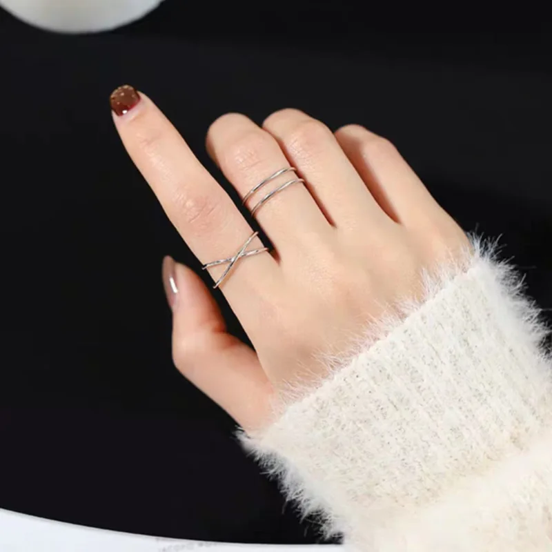 

Vintage Cross Rings for Women Wedding Trendy Jewelry Adjustable Fashion Simpe Minimalism Antique Ring Engagement Gifts