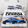 New Rocket League Bedding Set Bedspread Single Twin Full Queen King Size Car Rocket League Bed Set Aldult Bedroom Duvetcover 3