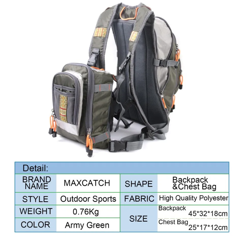 Fly Fishing Chest Pack Lightweight Small Fishing Backpack - View #6