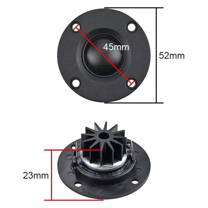 Adesivo de Alto-falante de Neodímio Esfregão de Calor de Alumínio Polegada Alto-falante Hifi Macio Domo Seda 2 Peças 6 Ohm 30w - Image 2