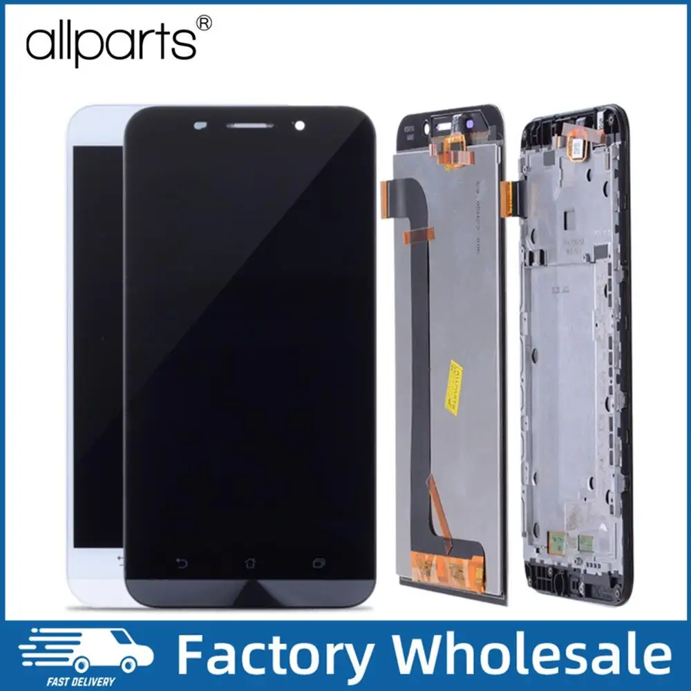 Pаспродажа Дисплей для ASUS Zenfone Max ZC550KL font b LCD b font в сборе с тачскрином на рамке Оригинал черный белый