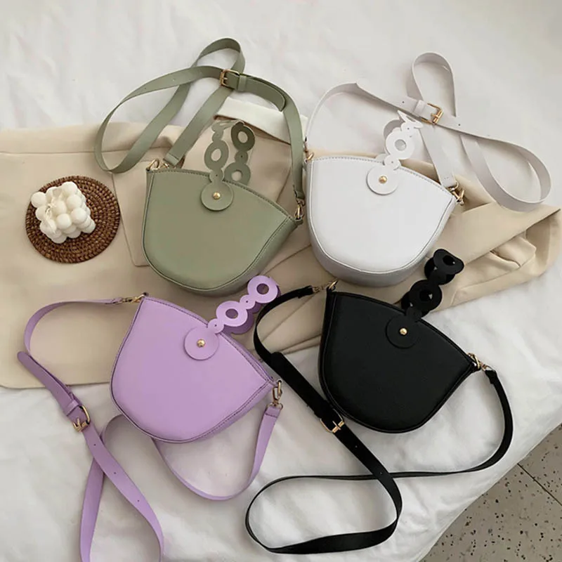

Women's Shoulder Bag 2020 New Lovely Saddle Bag Female Fashion Design Hand Messenger Bags Small Solid Color Square Bags Wallet