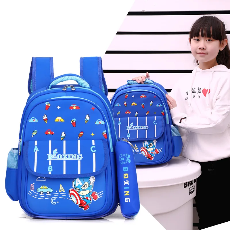 

2019 New Style CHILDREN'S School Bags Cute Cartoon Men And Women Schoolbag for Elementary School Students Two-Piece Set 1-3 Grad
