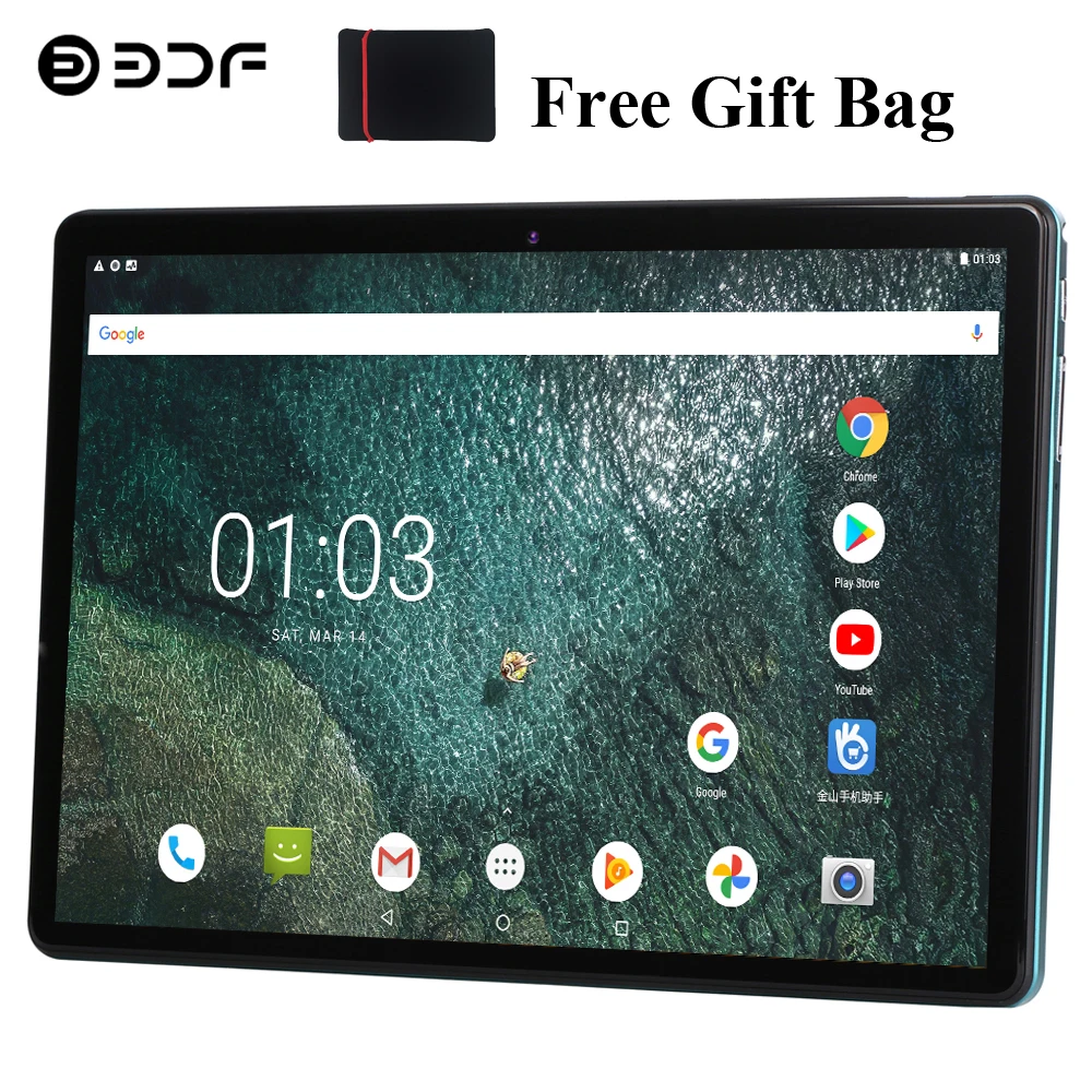 BDF 10 Inch Tablet Pc Android 9.0 2GB/32GB Dual SIM Cards 3G Phone Call Pad Pro Tablets 10.1 Tab Google Play GPS WiFi Bluetooth |