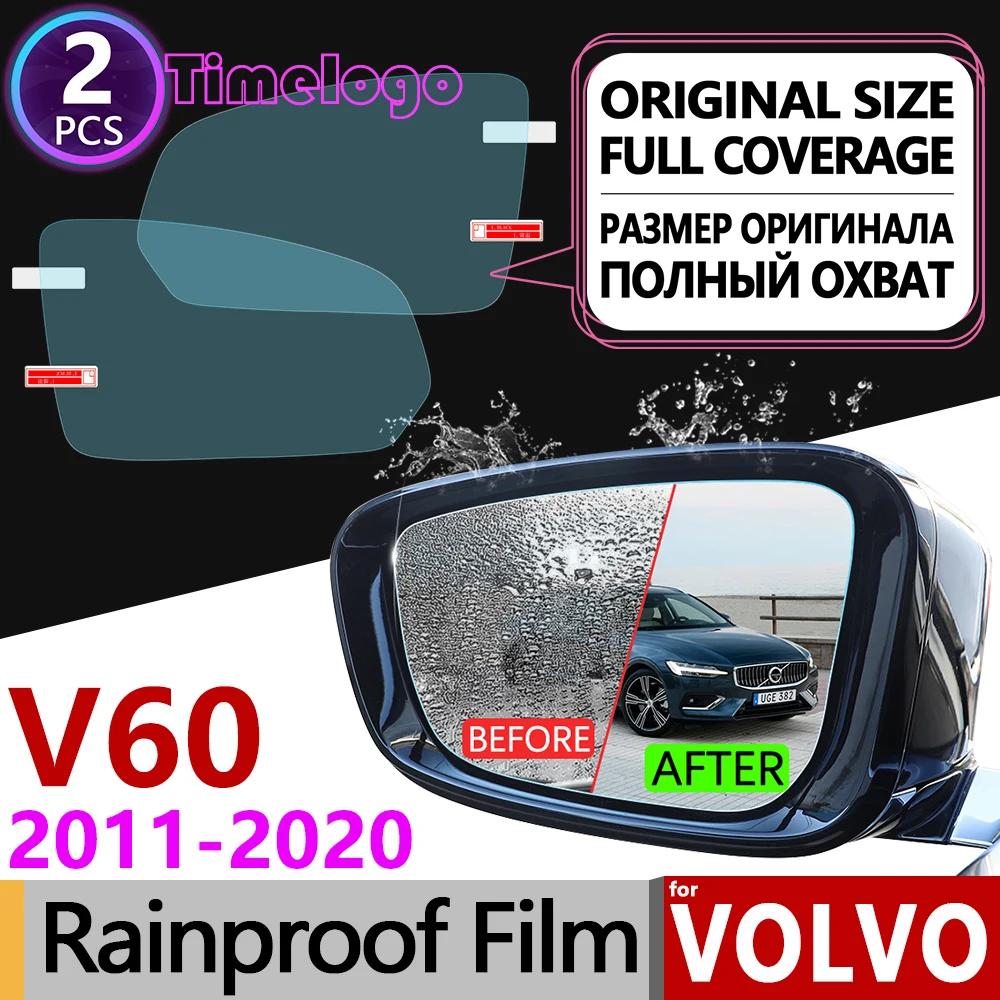 

For VOLVO V60 2011~2019 Full Cover Anti Fog Film Rearview Mirror Anti-Fog Accessories Rdesign 2012 2013 2014 2015 2016 2017 2018