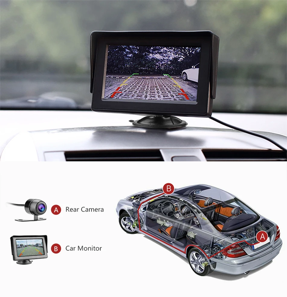 lcd tft, câmera traseira, sistema de estacionamento,