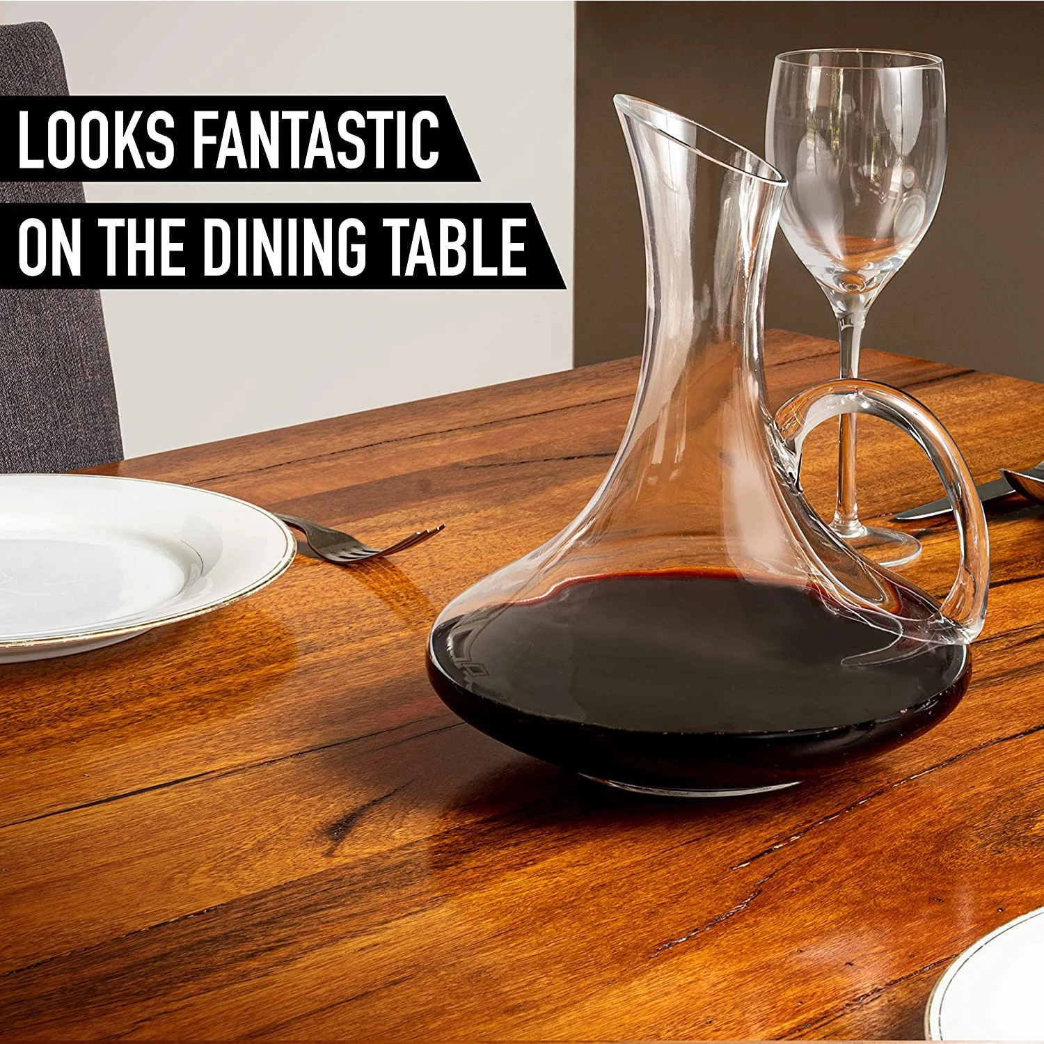 Wine Decanter - 100% Lead-Free Crystal Glass Wine Carafe Hand-Blown Red  Wine Decanter Carafe (Spiral)