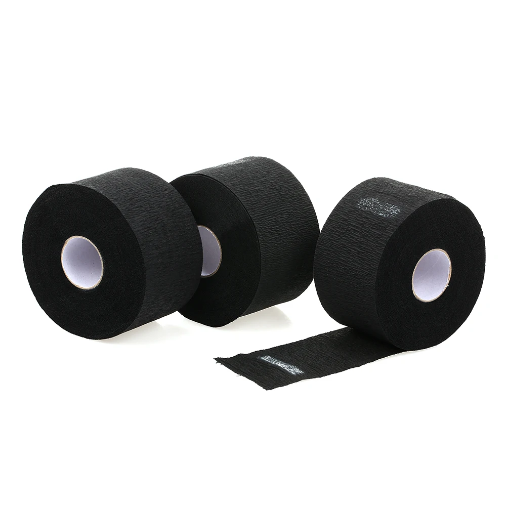 воротнички черные парикмахерские. воротнички для парикмахеров. воротнички для парикмахеров. рулон (красная липучка). одноразовые воротнички для парикмахерской white line.