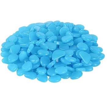 

200 Pcs Glowing Pebbles Glow in the Dark Stones Rocks Luminous Cobblestones or Garden Walkways Decoration (Blue)