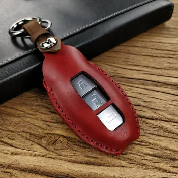 

Handmade leather key case for car For Nissan Qashqai J10 J11 XTrail t31 t32 kicks Tiida Pathfinder Murano Note Juke car key case