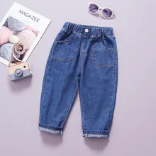 Рубашка для девочек, детские ковбойские штаны-шаровары на весну и осень для мальчиков, модные штаны для девочек, повседневные брюки