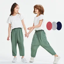 Модная детская папа брюки летние Big Boy Повседневное унисекс 9 баллов брюки дети анти противомоскитные штаны толстые детские летние тонкие брюки