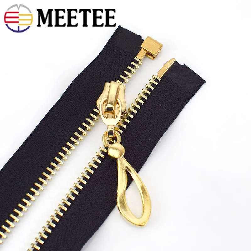 Meetee 3/5 шт. 85 см 5# разъемная застежка-молния металлическая молния золотой зуб Автоматическая блокировка открытого типа на молнии, декорированные DIY сумки пошив костюма аксессуары для сельскохозяйственных культур ZA230