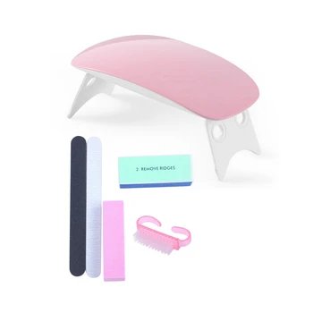 

2 Set Manicure Kit: 1 Set Nail Set Nail Polishing Tofu Block Polishing & 1 Set 6 W UV/LED Lamp Mini Portable Nail Dryer
