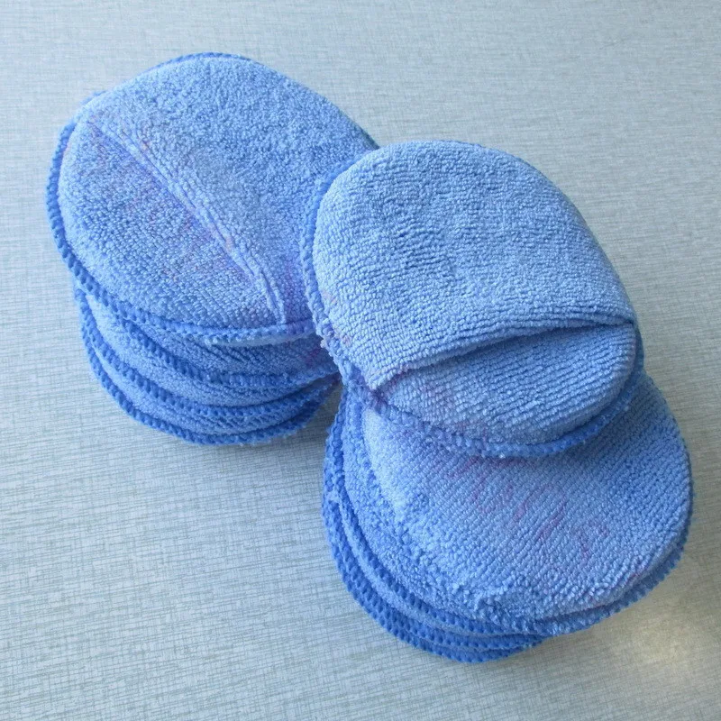 10pcs Car Waxing Polish Soft Microfiber Foam Sponge Applicator Cleaning Detailing Pads 5"