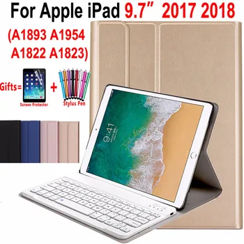 

Slim Leather Case Cover for Apple New iPad 9.7 2017 2018 A1822 A1893 5th 6th Generation Wireless Removeable Bluetooth Keyboard