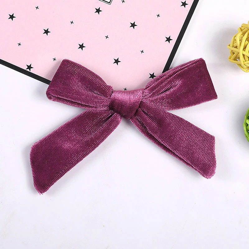 dark pink Повязка на голову для маленьких девочек; разноцветные бархатные повязки на голову с бантом; Детский головной убор для малышей; повязка на голову; Одежда для младенцев; аксессуары - Цвет: dark pink