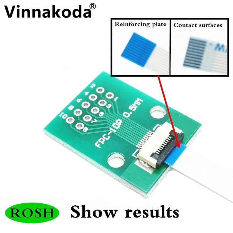 FFC/FPC adapter board 0.5MM-10P to 2.54MM 0.5MM-10P flip-top connector 2PCS