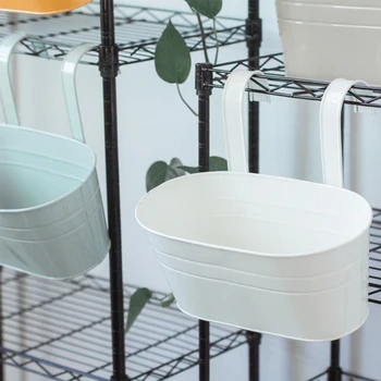 

Flower Pots Hanging Removable Hook Wall Fence Bonsai for Balcony and Home Decoration Colorful Durable Plants creative Tub Pot